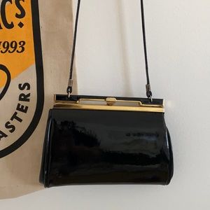 Vintage Black patent crossbody bag